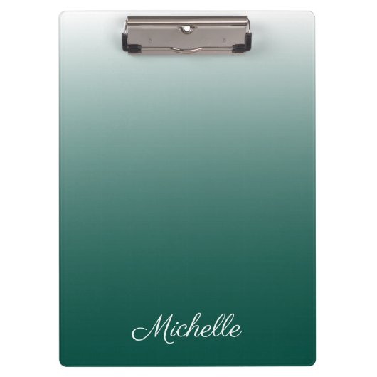 Gepersonaliseerde ombre gradiënt groen klembord (Voorkant)