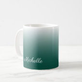 Gepersonaliseerde ombre gradiënt groen koffiemok (Voorkant links)