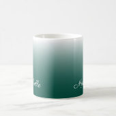 Gepersonaliseerde ombre gradiënt groen koffiemok (Center)