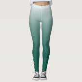 Gepersonaliseerde ombre gradiënt groen leggings (Voorkant)