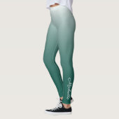 Gepersonaliseerde ombre gradiënt groen leggings (Links)