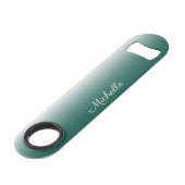 Gepersonaliseerde ombre gradiënt groen speed flessenopener (Voorkant Gekanteld)