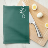 Gepersonaliseerde ombre gradiënt groen theedoek (Quarter Fold)