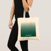 Gepersonaliseerde ombre gradiënt groen tote bag (Voorkant (product))