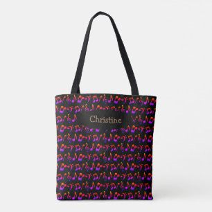 Gepersonaliseerde Ombre Music Canvas tas (Dark)