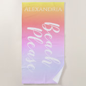 Gepersonaliseerde Ombre Strandlaken (Voorkant)