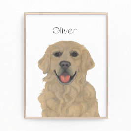 Gepersonaliseerde omkeerbare Golden Retriever Dog  Foto Afdruk