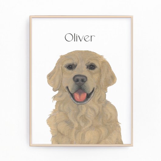Gepersonaliseerde omkeerbare Golden Retriever Dog  Foto Afdruk