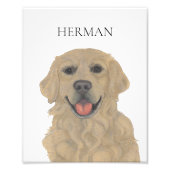 Gepersonaliseerde omkeerbare Golden Retriever Dog  Foto Afdruk (Voorkant)