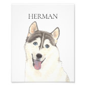 Gepersonaliseerde omkeerbare Husky Dog Art Foto Afdruk (Voorkant)