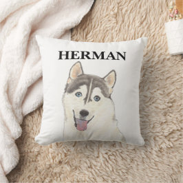 Gepersonaliseerde omkeerbare husky hond kussen