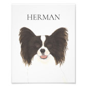 Gepersonaliseerde omkeerbare zwart & wit papillon  foto afdruk (Voorkant)