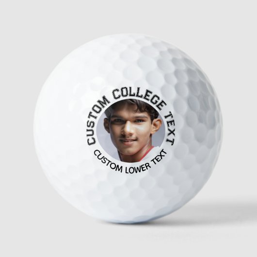 Gepersonaliseerde Omtrek College Tekst Foto Golf B Golfballen (Voorkant)