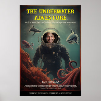 Gepersonaliseerde onderwater Deep Zee Adventure Fi Poster
