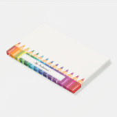 Gepersonaliseerde Onderwijs naam Kleurpotloden Post-it® Notes (Schuin)