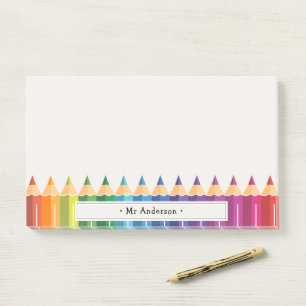 Gepersonaliseerde Onderwijs naam Kleurpotloden Post-it® Notes