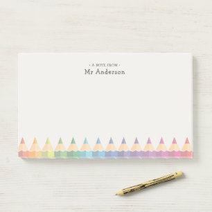 Gepersonaliseerde Onderwijzersnaam Kleurpotloden Post-it® Notes