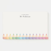 Gepersonaliseerde Onderwijzersnaam Kleurpotloden Post-it® Notes (Voorkant)