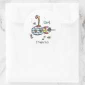 Gepersonaliseerde onderzeeër onder water ronde sticker (Tas)