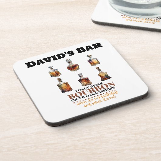 Gepersonaliseerde Onderzetters Bourbon Whiskey, se (Linkerzijde)