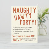 Gepersonaliseerde ondeugende hawty forty grappige  kaart (Staand voorkant)