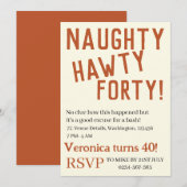 Gepersonaliseerde ondeugende hawty forty grappige  kaart (Voorkant / Achterkant)