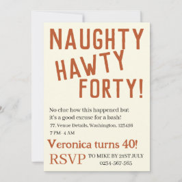 Gepersonaliseerde ondeugende hawty forty grappige  kaart