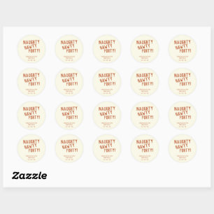 Gepersonaliseerde ondeugende hawty forty grappige ronde sticker