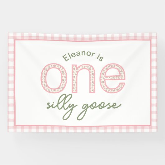 Gepersonaliseerde "One Gekke Goose" Party Sign - B Spandoek (Horizontaal)