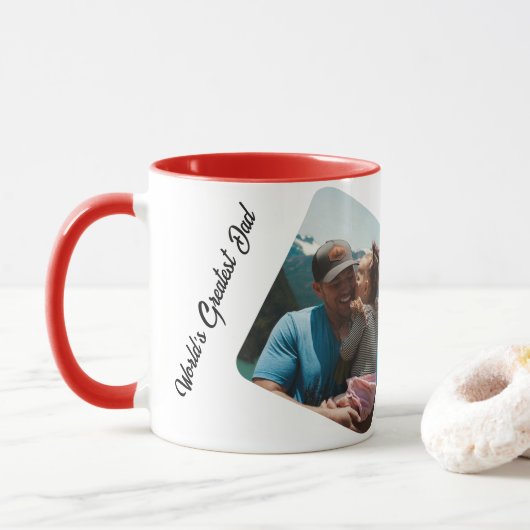 Gepersonaliseerde One of a Kind Familiefotocollage Mok (Met donut)