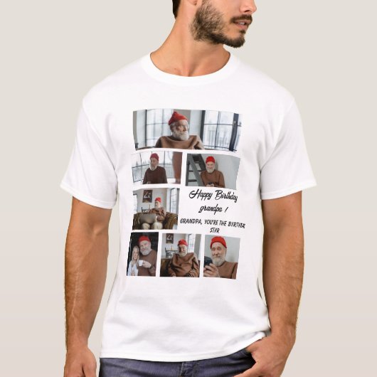Gepersonaliseerde One of a Kind Familiefotocollage T-shirt (Voorkant)