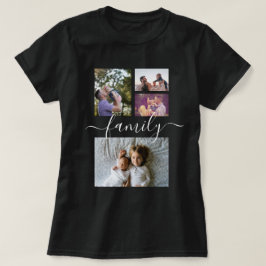 Gepersonaliseerde One of a Kind Familiefotocollage T-shirt