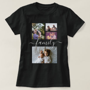 Gepersonaliseerde One of a Kind Familiefotocollage T-shirt