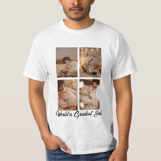Gepersonaliseerde One of a Kind Familiefotocollage T-shirt (Voorkant)