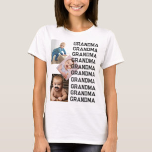 Gepersonaliseerde One of a Kind Fotocollage OMA T-shirt
