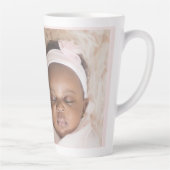 Gepersonaliseerde One Photo Baby Stats Roze & Wit Latte Mok (Rechts)
