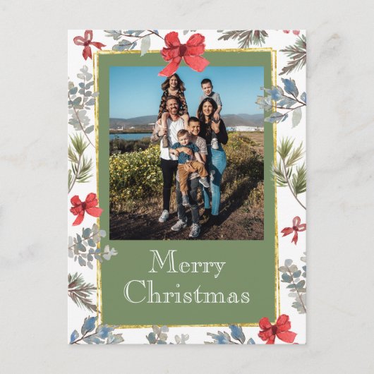 Gepersonaliseerde One Photo Holiday Briefkaart (Voorkant)