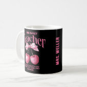Gepersonaliseerde "One Sweet Teacher" Coquette Ker Koffiemok (Voorkant links)