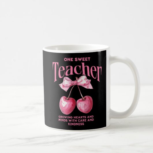 Gepersonaliseerde "One Sweet Teacher" Coquette Ker Koffiemok (Rechts)