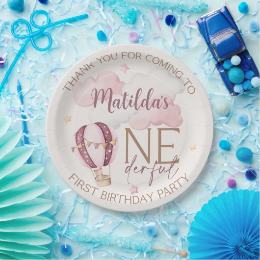 Gepersonaliseerde ONEderful 1e Verjaardag Papier B Papieren Bordje (Feest)