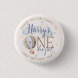 Gepersonaliseerde ONEderful 1st Birthday Party Bor Ronde Button 3,2 Cm