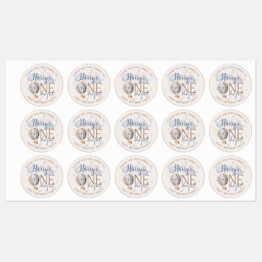 Gepersonaliseerde ONEderful 1st Birthday Party Sti Labels (Vel)