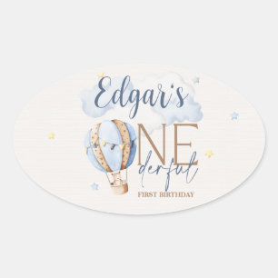 Gepersonaliseerde ONEderful 1st Birthday Party Sti Ovale Sticker