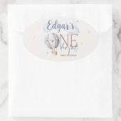 Gepersonaliseerde ONEderful 1st Birthday Party Sti Ovale Sticker (Tas)