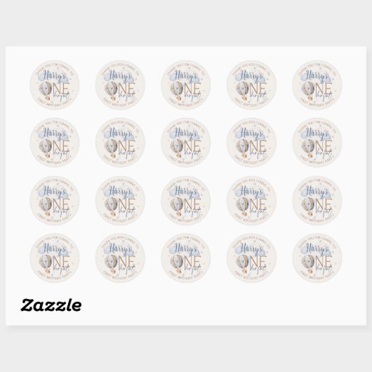 Gepersonaliseerde ONEderful 1st Birthday Party Sti Ronde Sticker (Vel)