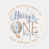 Gepersonaliseerde ONEderful 1st Birthday Party Sti Ronde Sticker (Voorkant)