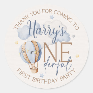Gepersonaliseerde ONEderful 1st Birthday Party Sti Ronde Sticker