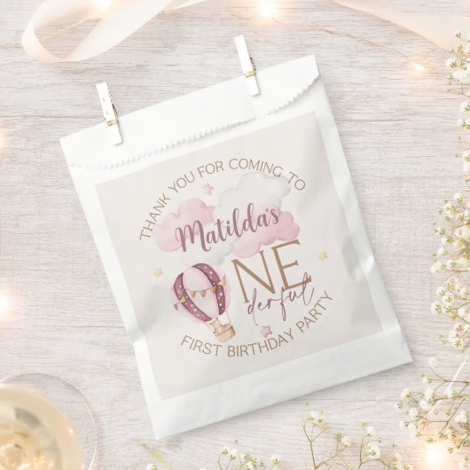 Gepersonaliseerde ONEderful eerste verjaardag guns Bedankzakje (Geknipt)