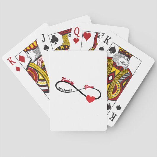 Gepersonaliseerde oneindigheid met hart pokerkaarten (Achterkant)