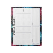 Gepersonaliseerde ongedateerde verticale weekplann notitieblok (Linkerzijde)